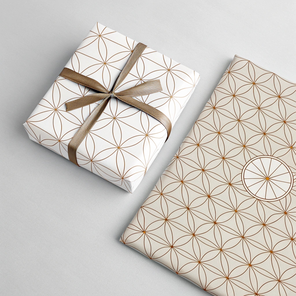 Elegantly wrapped gift box with ribbon